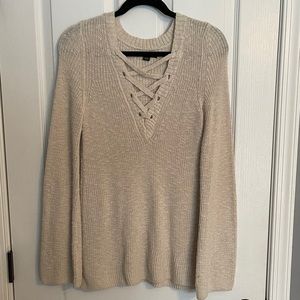 American Eagle V-Neck Cross Sweater